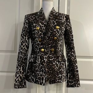 A.L.C. Animal Print Double-Breasted Blazer